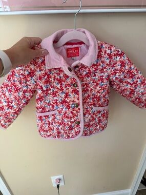 Joules Mabel  Jacket Floral quilted on trend baby girl size 12-18 Mo